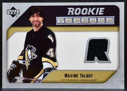2005-06 Upper Deck Rookie Threads Maxime Talbot RT-MT Penguins RC Jersey 0592