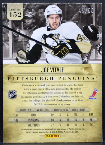 2011-12 Panini Prime RookiesAuto Jersey Silver Vitale RC Auto 45/50 Patch 9786