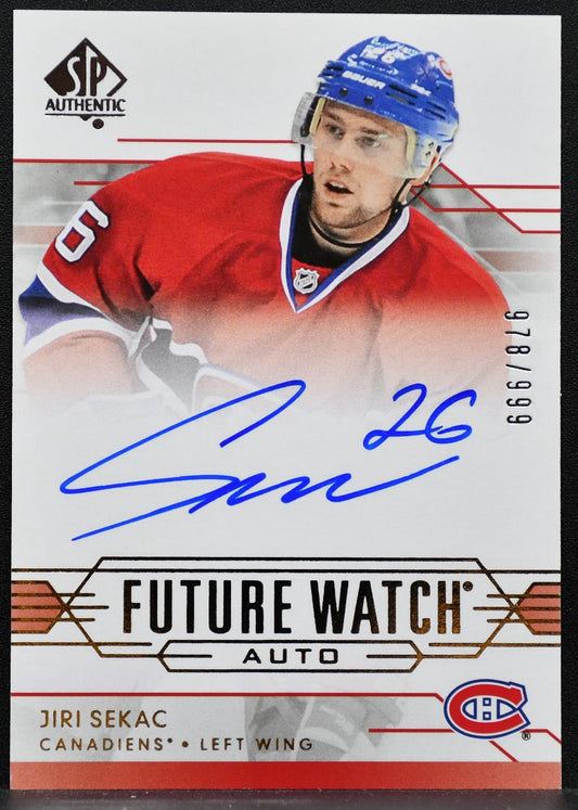 2014-15 SP Authentic Future Watch Auto Jiri Sekac Canadiens RC Auto 978/999 9143