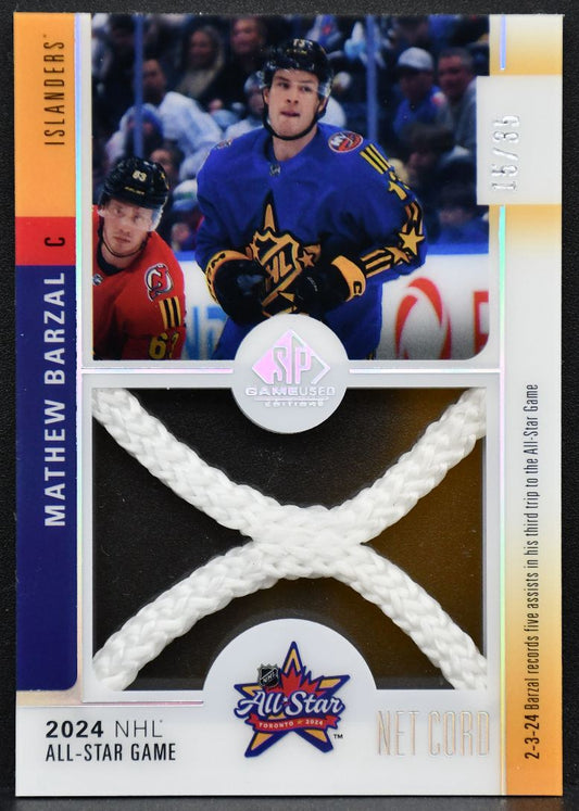24-25 SP Game Used All-Star Net Cord Relics Mathew Barzal Islanders /35 Net Cord 6782