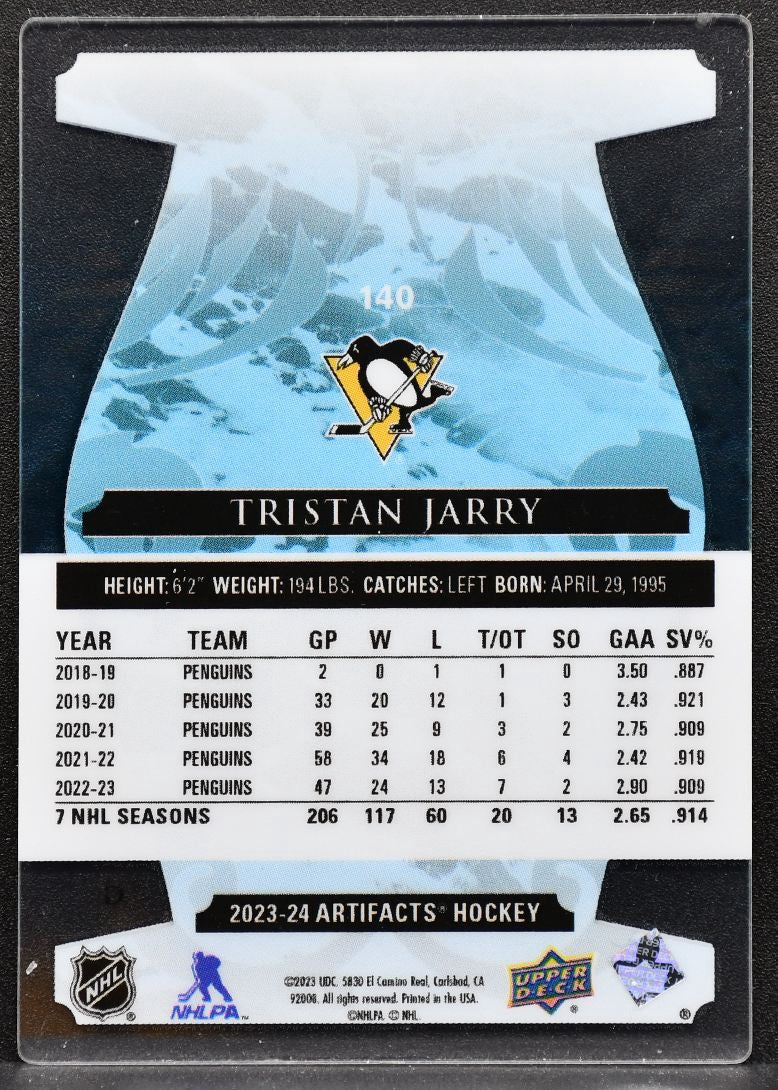2023-24 Upper Deck Artifacts Plexi Tristan Jarry 140 Pittsburgh Penguins 6637