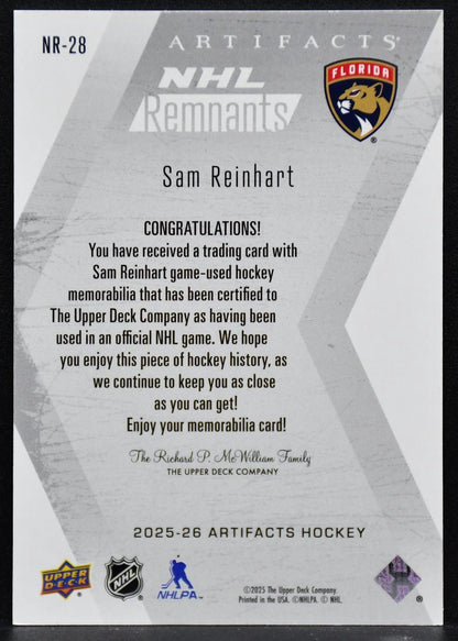 2025-26 UD Artifacts Sam Reinhart NR-28 Florida Panthers Jersey
