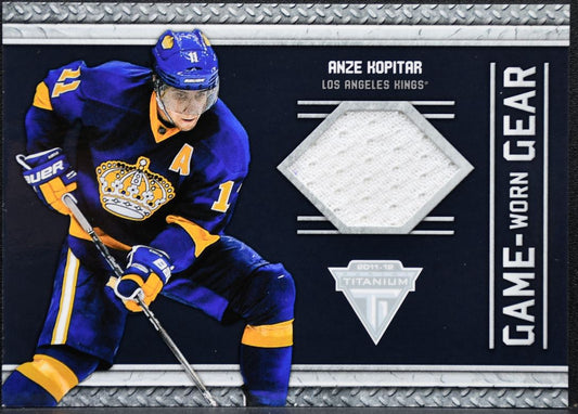 2011-12 Panini Titanium Game-Worn Gear Anze Kopitar 87 Jersey 7994