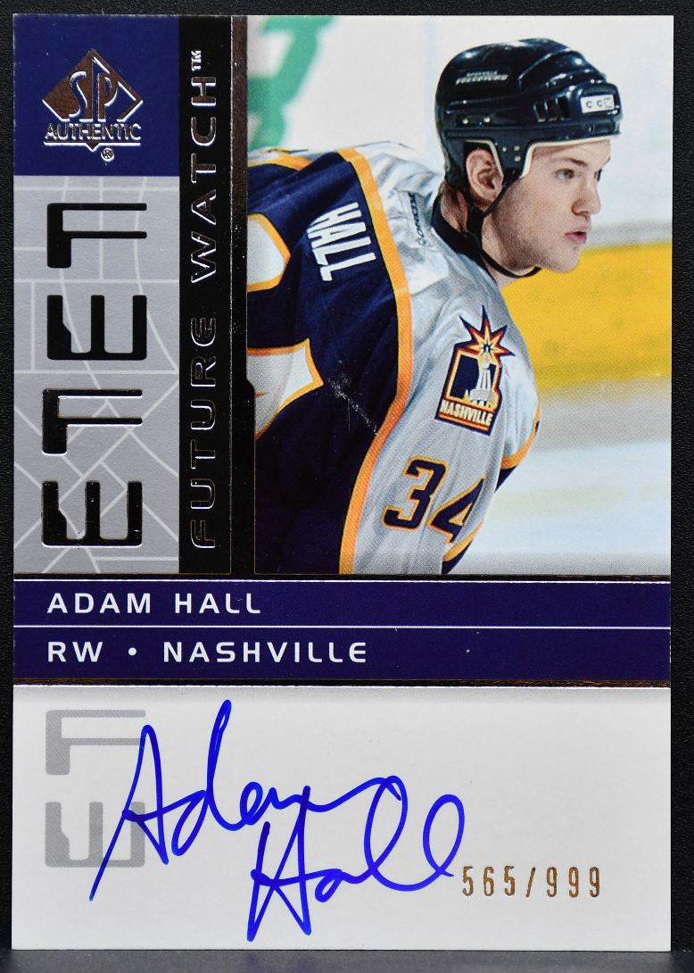 2002-03 SP Authentic Future Watch Auto Adam Hall Predators RC Auto 565/999 9800