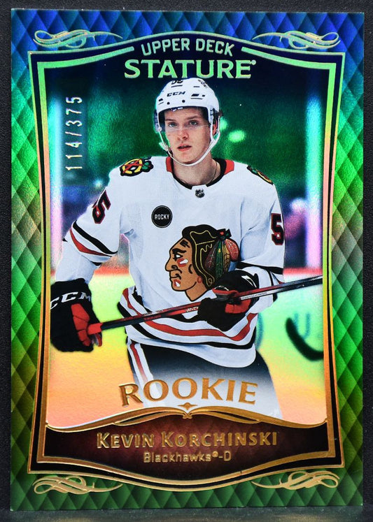 23-24 UD Stature Rookie Green Kevin Korchinski 46 Chicago Blackhawks RC 114/375 2196