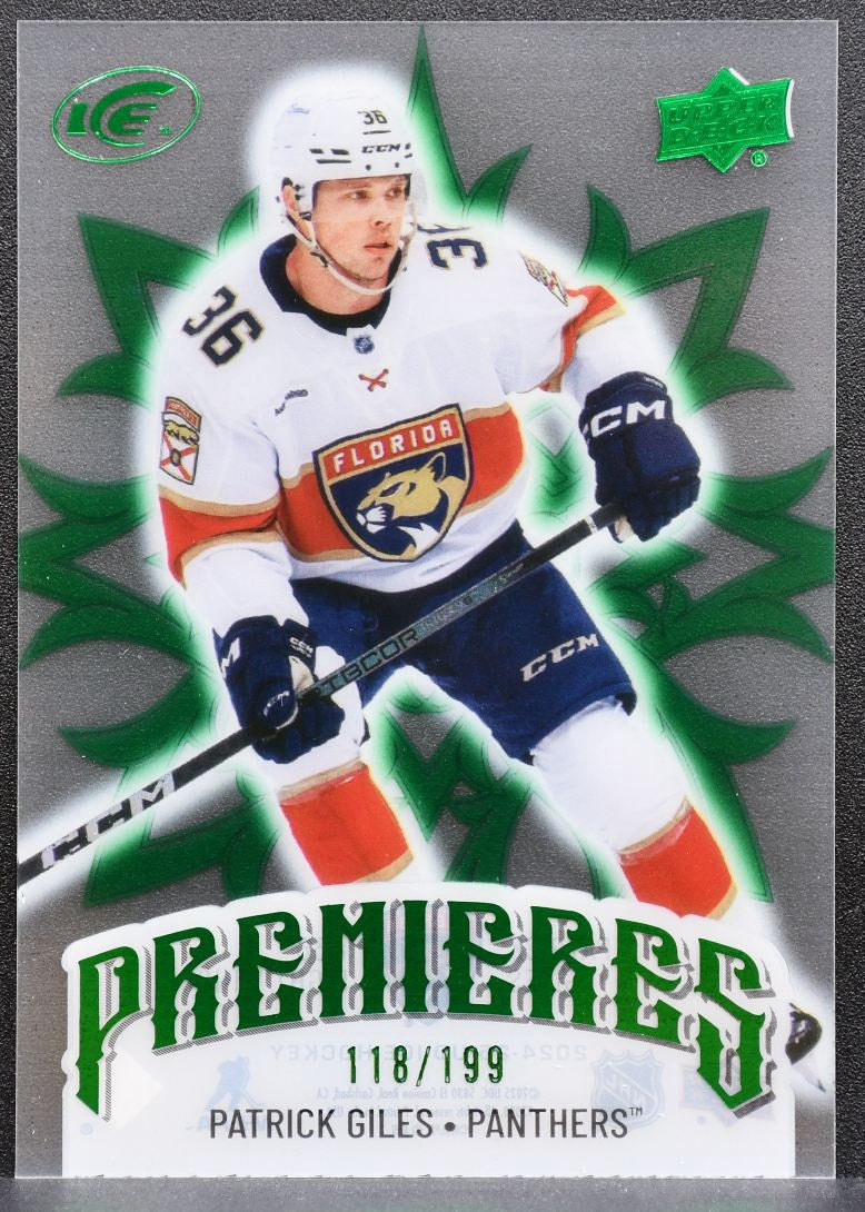 2024-25 UD Ice Premieres Green Patrick Giles 209 Panthers RC 118/199 0856