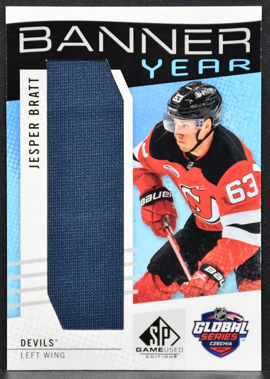 2025-26 SP Game Used Global Series Devils Sabres Banner Year Bratt New Jersey 1305