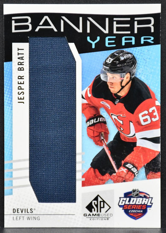 2025-26 SP Game Used Global Series Devils Sabres Banner Year Bratt New Jersey 1305