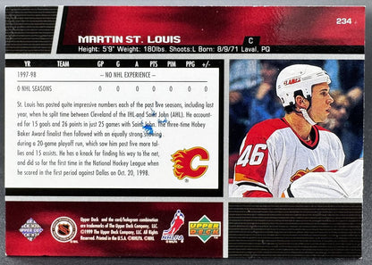 1998-99 UD Martin St. Louis 234 Calgary Flames RC Auto
