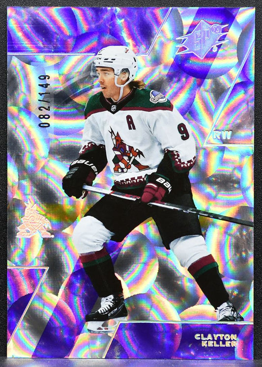 2023-24 SPx Parallax Purple Clayton Keller 69 Arizona Coyotes 082/149 7863