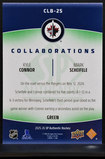 2025-26 SP Authentic Collaborations Green Mark Scheifele / Kyle Connor Jets 1273