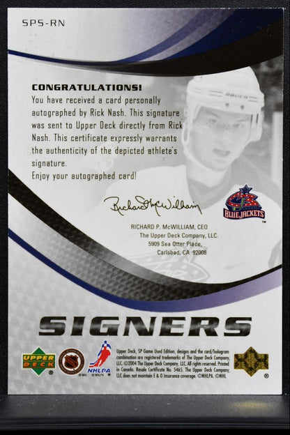 2003-04 SP Game Used Signers Rick Nash SPS-RN Auto 4634