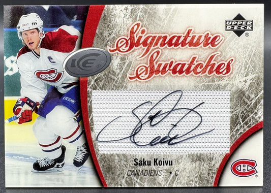 2005-06 UD IceSignature Swatches Saku Koivu SS-SK Montreal Canadiens Auto