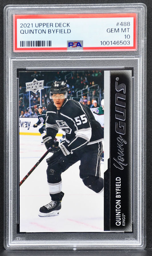2021-22 UD Series 2 Young Guns Quinton Byfield 488 PSA 10 RC #1