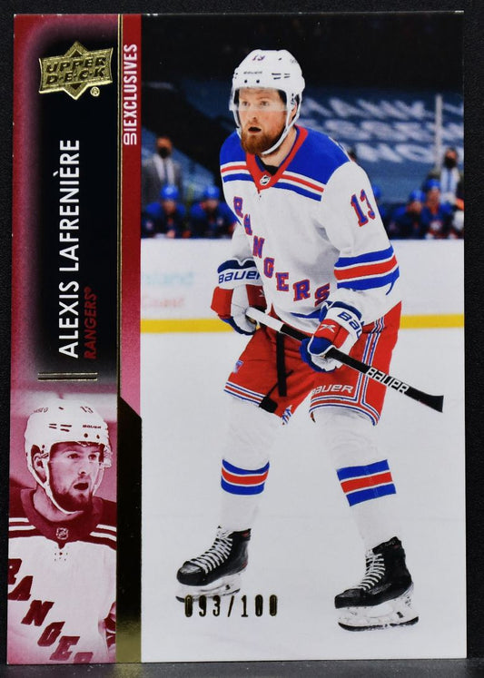 2021-22 UD Series 1 Exclusives Alexis Lafreniere 123 New York Rangers 093/100