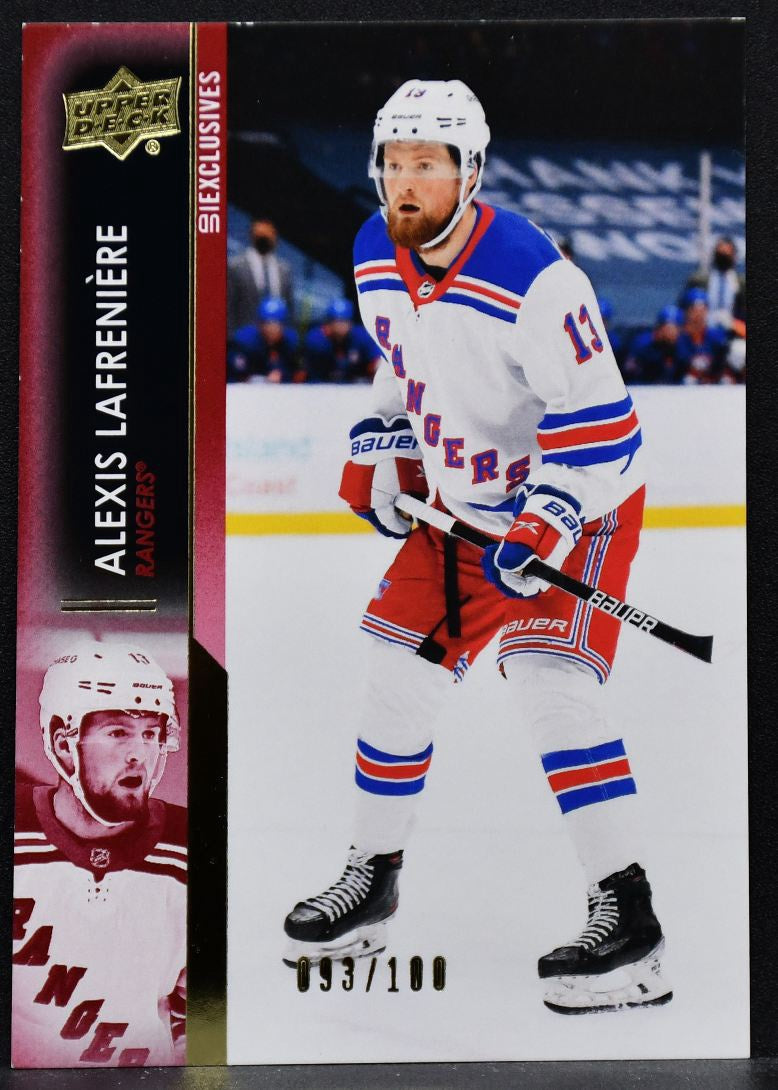 2021-22 UD Series 1 Exclusives Alexis Lafreniere 123 New York Rangers 093/100
