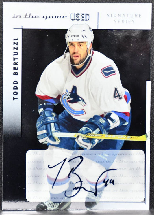 2003-04 In The Game Used Signature Series Auto Todd Bertuzzi Canucks Auto 0048