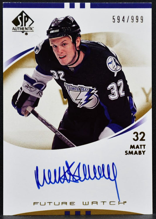 2007-08 SP Authentic Future Watch Auto Matt Smaby 245 Tampa Bay RC Auto 594/999