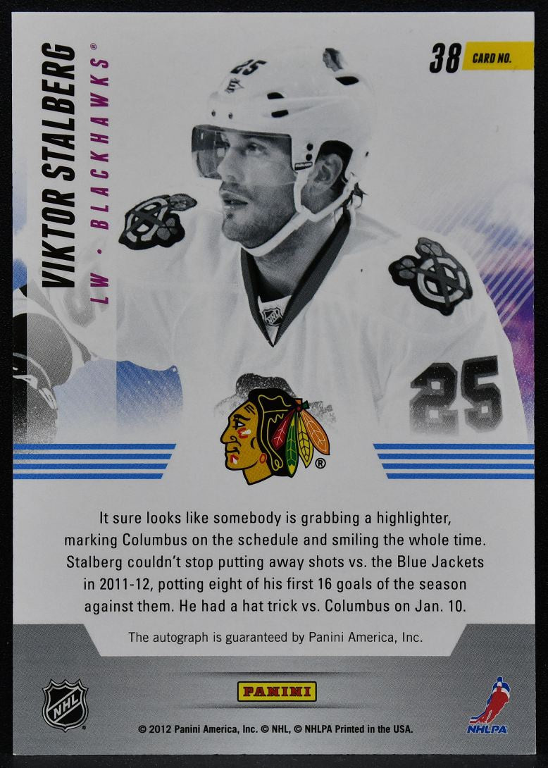 2011-12 Panini Titanium New Wave Autographs Viktor Stalberg 38 Auto 4686