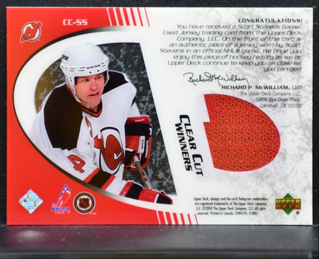 2003-04 Upper Deck Ice Clear Cut Winners Scott Stevens CC-SS Devils Jersey 2899
