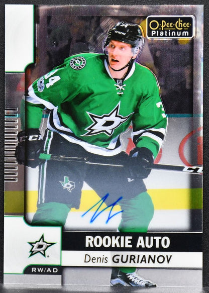 2017-18 O-Pee-Chee Platinum Rookie Autographs Denis Gurianov R-DG RC Auto