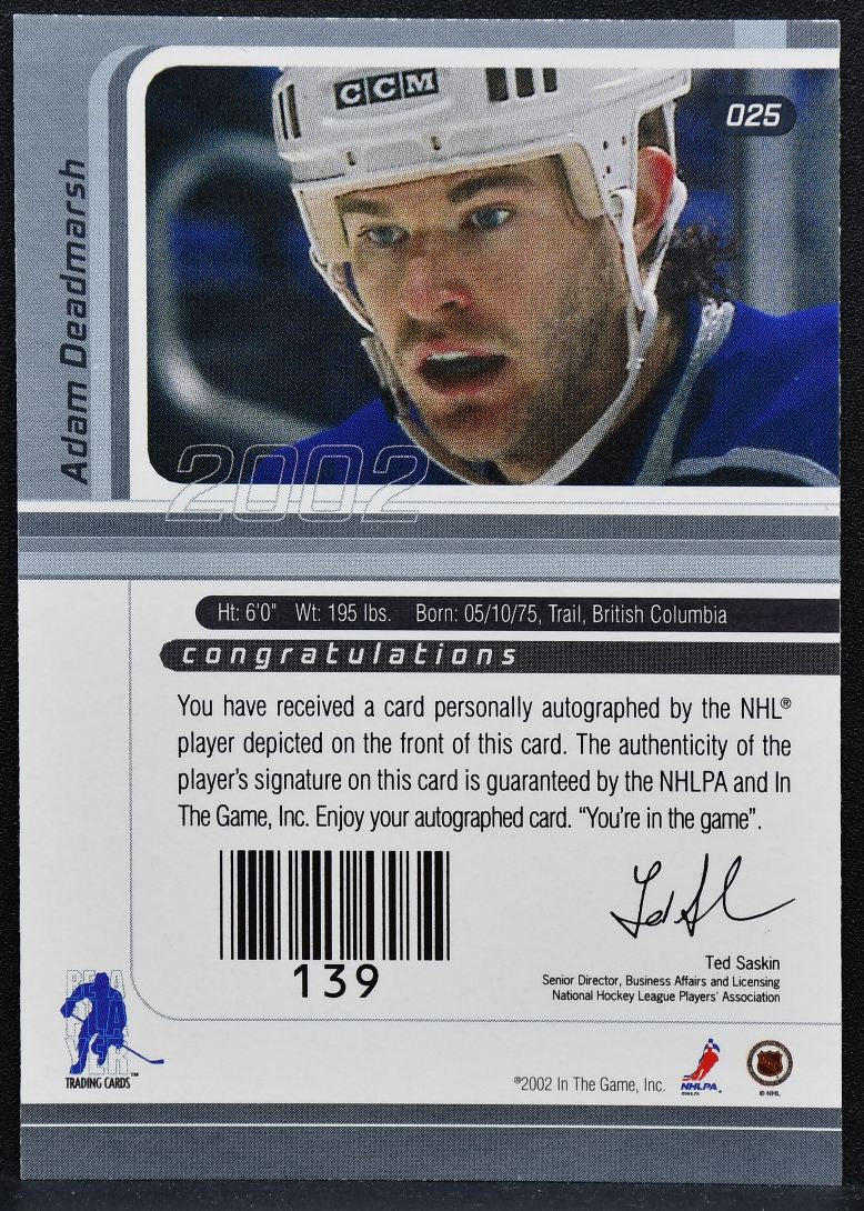 2002-03 In The Game Signature Series Autographs Gold Deadmarsh 025 Auto 5331