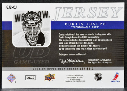 2008-09 UD Series 2 UD Game Jerseys Curtis Joseph GJ2-CJ Maple Leafs Jersey 1458
