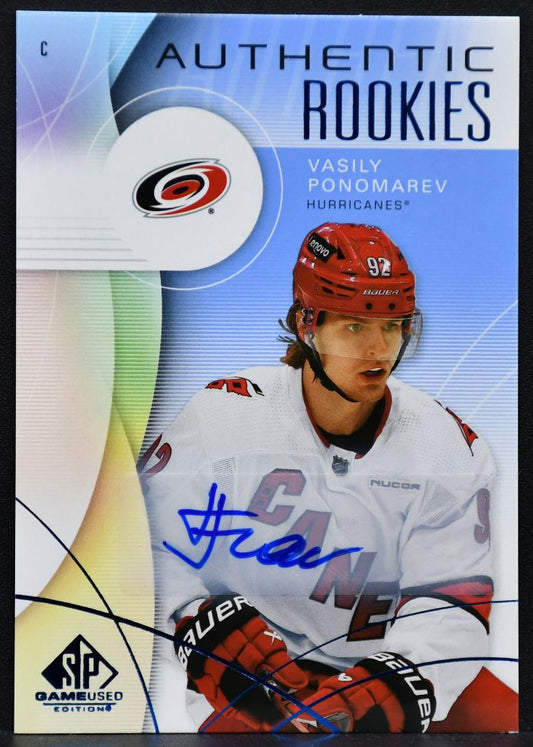 2024-25 SP Game Used Authentic Rookies Auto Blue Vasily Ponomarev 220 RC Auto