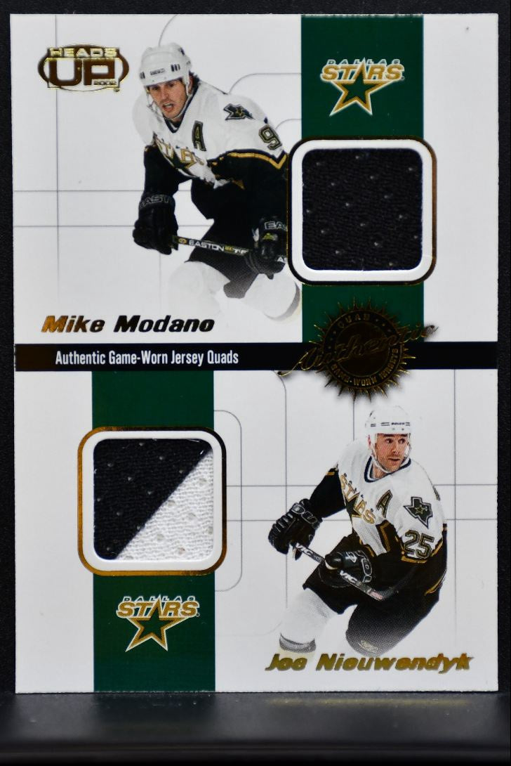 2001-02 Pacific Heads Up Quad Modano/Nieuwendyk/Sydor/Hatcher Jersey 6408