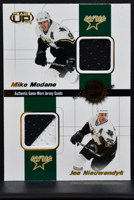 2001-02 Pacific Heads Up Quad Modano/Nieuwendyk/Sydor/Hatcher Jersey 6408
