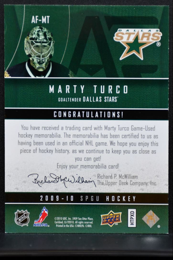 2009-10 SP Game Used Authentic Fabrics Marty Turco Dallas Stars Jersey 6057