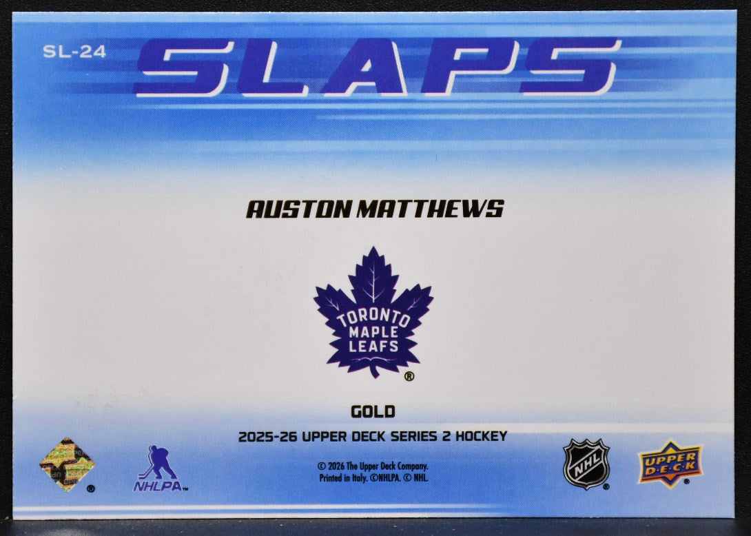 2025-26 Upper Deck Series 2 Slaps Gold Auston Matthews SL-24 02/25 1838