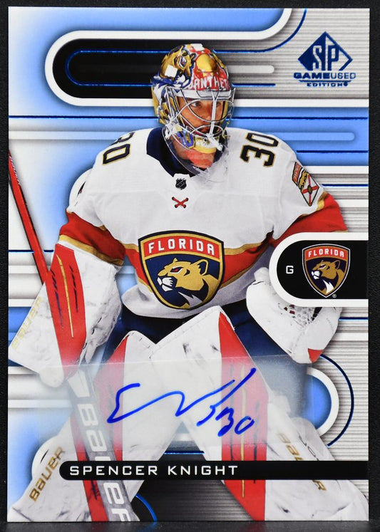 2022-23 SP Game Used Blue Auto Spencer Knight 23 Florida Panthers Auto