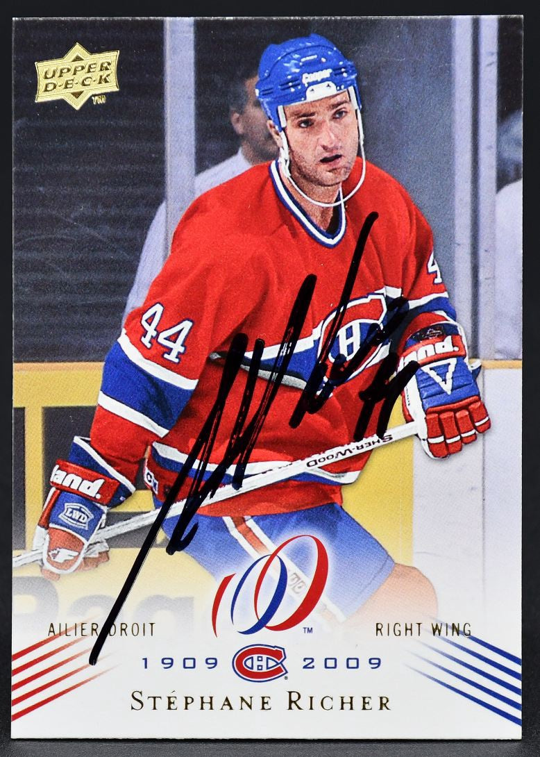 2008-09 UD Montreal Canadiens Centennial Base Auto Stephane Richer 127 Auto