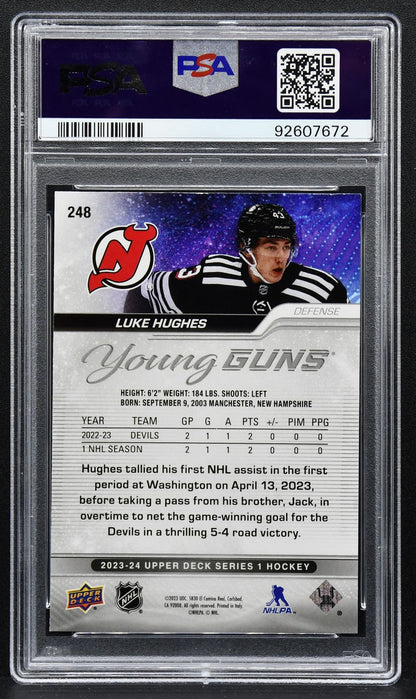 2023-24 Upper Deck Series 1 Young Guns Luke Hughes 248 New Jersey Devils RC 2552