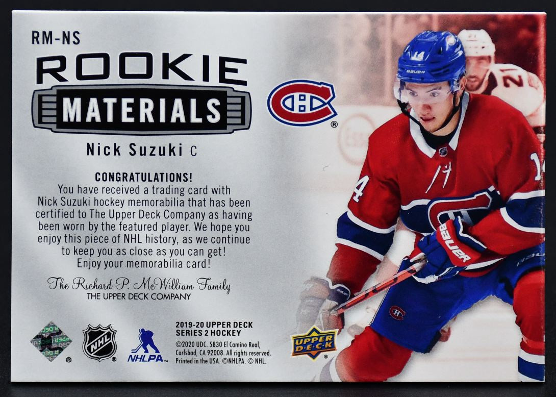 Maillot de recrue Nick Suzuki RM-NS UD Series 2019-2020