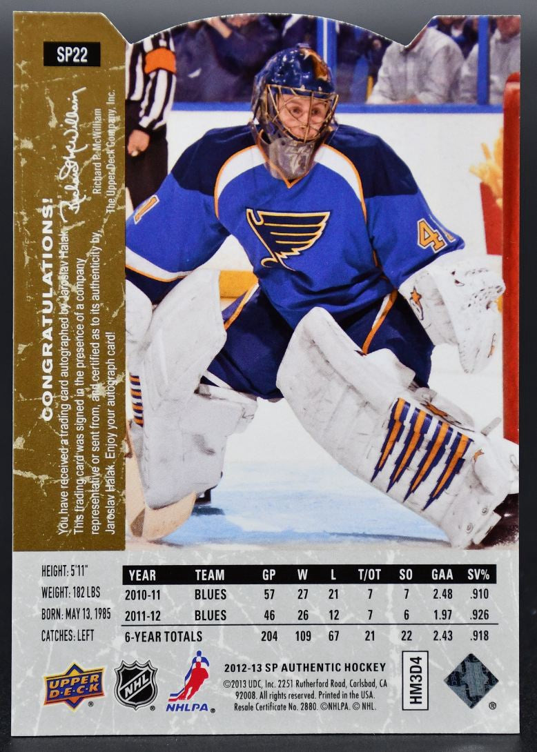 2012-13 SP Authentic 1994-95 Retro Jaroslav Halak SP22 St. Louis Blues Auto