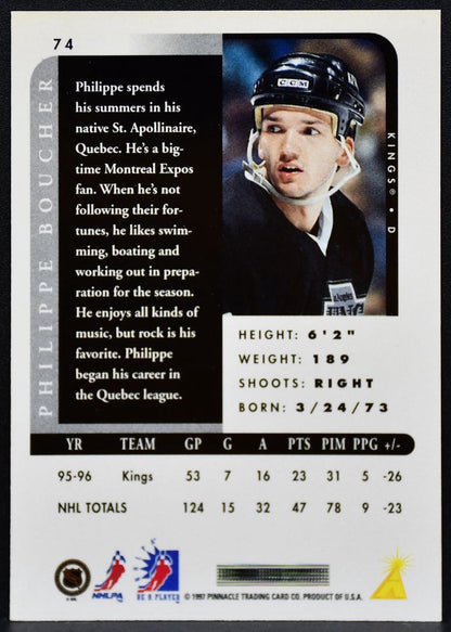 1996-97 Pinnacle Be a Player Auto Philippe Boucher 74 Kings Auto 2773