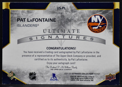 2021-22 UD Ultimate Collection Signatures Pat LaFontaine US-PL  Auto