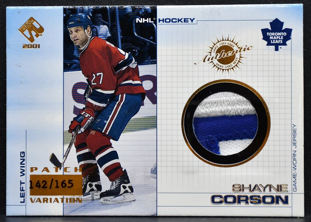 2001-02 Pacific Private Stock Patch Variation Corson 142/165 Patch 0080