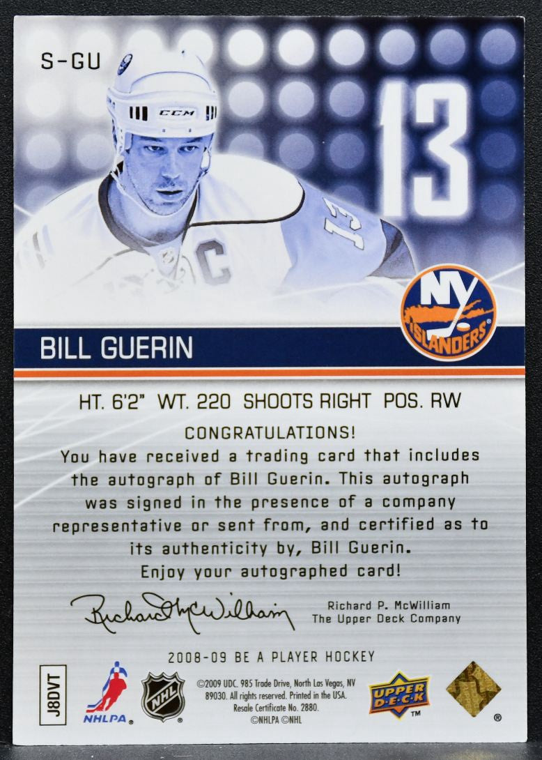 2008-09 Upper Deck Be a Player Signatures Bill Guerin S-GU Islanders Auto 7583