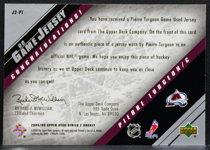 2005-06 Upper Deck Series 2 UD Game Jerseys Pierre Turgeon Avalanche Jersey 2273