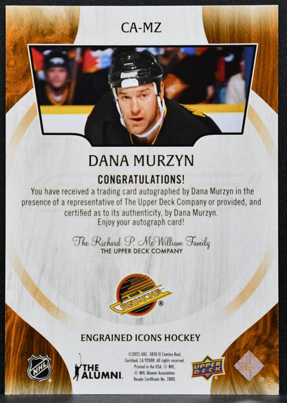 2024-25 Upper Deck Engrained Icons Auto Dana Murzyn CA-MZ Canucks Auto 5602