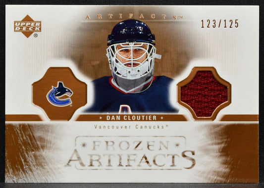 2005-06 UD Artifacts Frozen Copper Dan Cloutier Canucks 123/125 Jersey 9349
