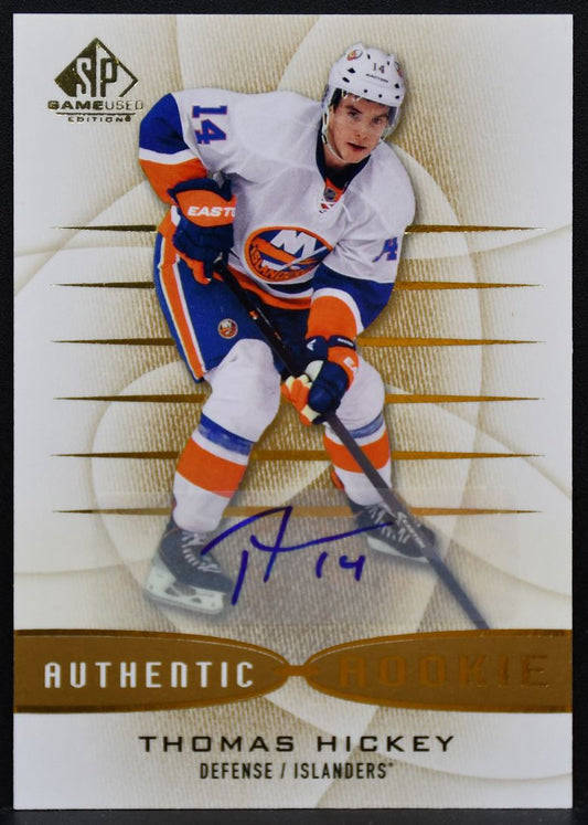 2013-14 SP Game Used Authentic RC Gold Thomas Hickey 137 Islanders Auto 9017
