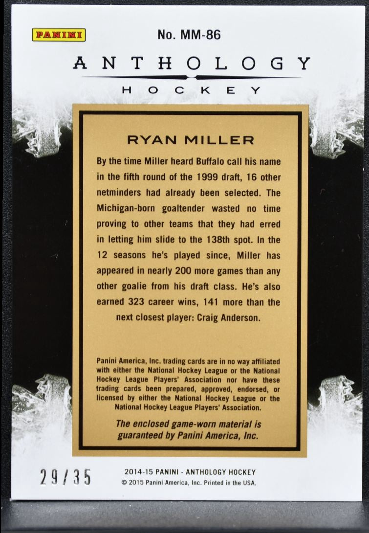 2014-15 Panini Anthology Massive Materials Prime Miller /35 Patch 5112