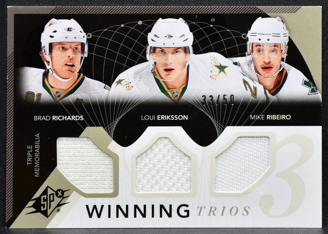 2010-11 SPx Winning Trios Ribeiro/Eriksson/Richards Stars Jersey 4442
