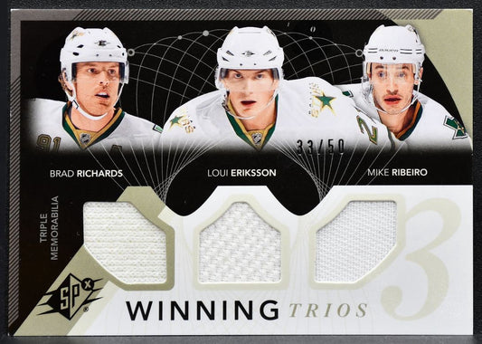 2010-11 SPx Winning Trios Ribeiro/Eriksson/Richards Stars Jersey 4442