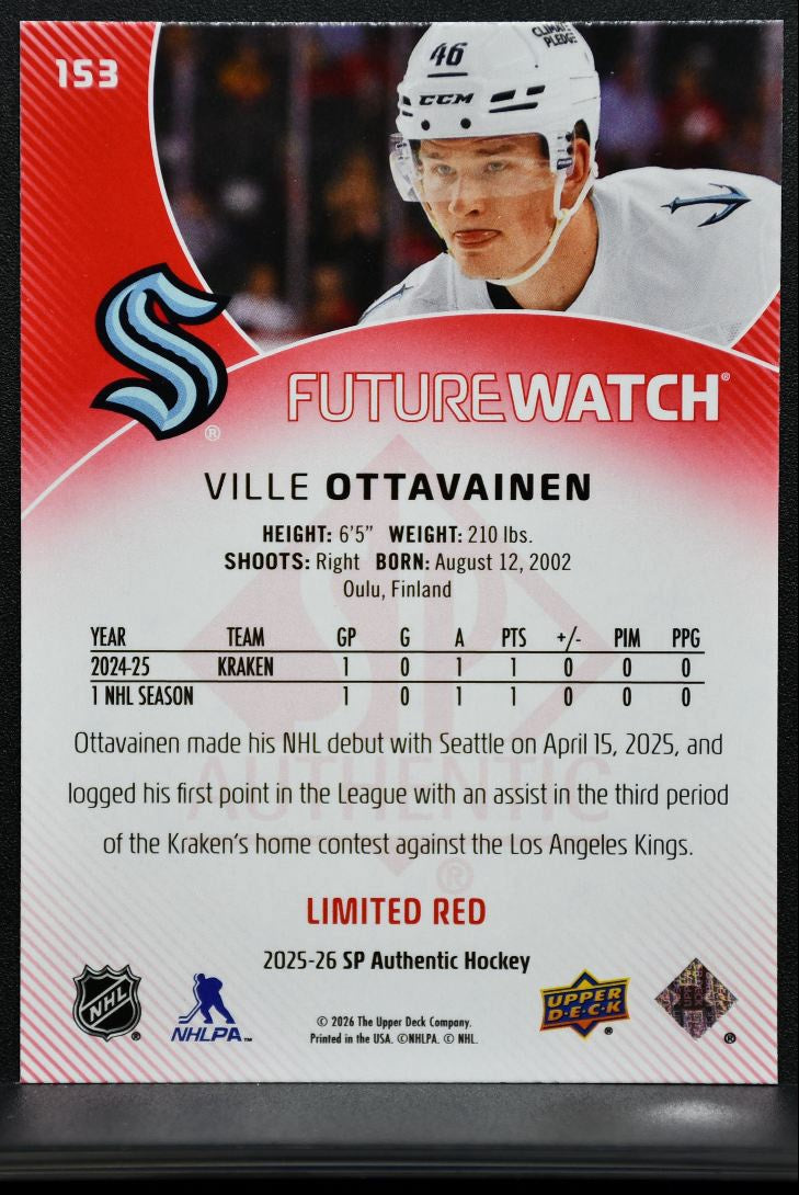 2025-26 SP Authentic Future Watch Limited Red Ville Ottavainen RC 3079