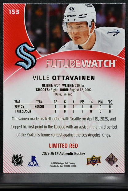 2025-26 SP Authentic Future Watch Limited Red Ville Ottavainen RC 3079